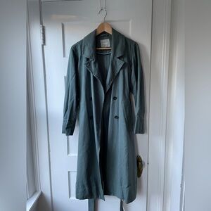 Everlane Women's Green Cotton Trench Coat Small